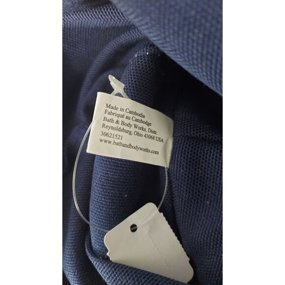 NWT Bath and Body Works Blue Gingham Tote Bag VIP Canvas Spring Plaid Beach Bag - Picture 6 of 7